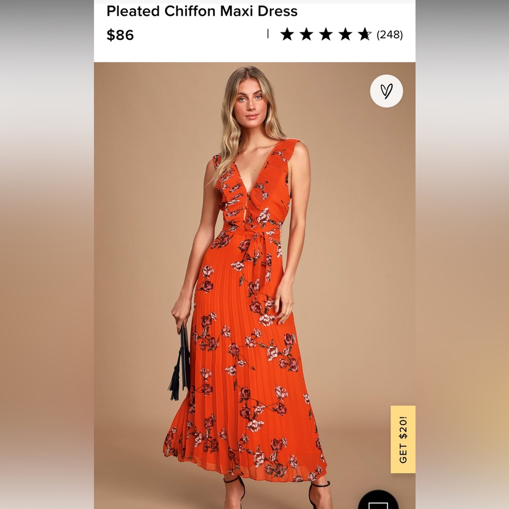 Pleated chiffon dress